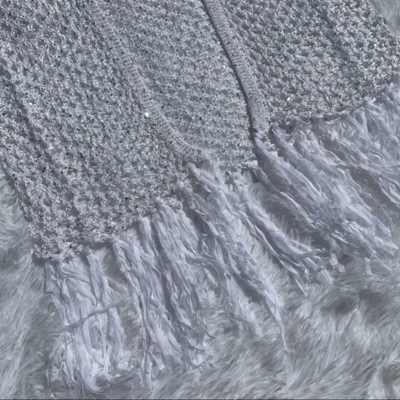 DOLCE CABO White Crochet Tassel Cardigan Small - Picture 7 of 9